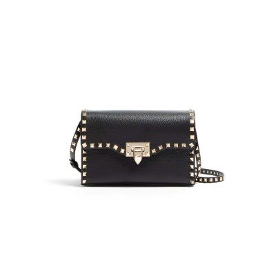 VALENTINO GARAVANI SMALL ROCKSTUD GRAINY CALFSKIN CROSSBODY BAG 7W2B0181VSF_0NO (22.5*15*6cm)